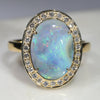 Blue Australian opal ring 