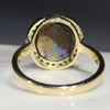 Natural Australian Boulder Opal and Diamond Gold Ring - Size 8.5 Code -GR766