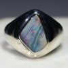 Australian Solid  Boulder Opal Silver Ring - Size 6.5