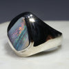 Australian Solid  Boulder Opal Silver Ring - Size 6.5