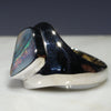 Australian Solid  Boulder Opal Silver Ring - Size 6.5