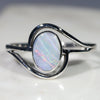 Natural Australian Boulder Opal Silver Ring