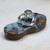 Australian Boulder Opal and Blue Topaz Silver Thong Pendant.