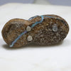 Australian Boulder Opal and Blue Topaz Silver Thong Pendant.