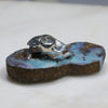 Australian Boulder Opal and Blue Topaz Silver Thong Pendant.