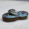 Australian Boulder Opal and Blue Topaz Silver Thong Pendant.