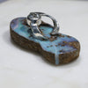 Australian Boulder Opal and Blue Topaz Silver Thong Pendant.