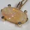 Natural Australian Crystal Opal and Diamond  18k Gold Pendant