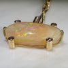 Natural Australian Crystal Opal and Diamond  18k Gold Pendant