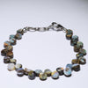 Natural Australian Boulder Opal Silver Bracelet 16.5cm-18.50cm Code BR520