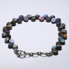 Natural Australian Boulder Opal Silver Bracelet 18.5cm Code BR521