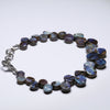 Natural Australian Boulder Opal Silver Bracelet 18cm-20cm Code BR523