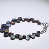 Natural Australian Boulder Opal Silver Bracelet 18cm-20cm Code BR523