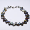 Natural Australian Boulder Opal Silver Bracelet 18cm Code BR518
