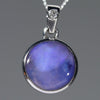 Natural Australian Boulder Opal and Diamond Silver Pendant with Silver Chain