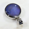 Natural Australian Boulder Opal and Diamond Silver Pendant with Silver Chain