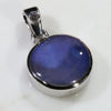 Natural Australian Boulder Opal and Diamond Silver Pendant with Silver Chain