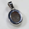 Natural Australian Boulder Opal and Diamond Silver Pendant with Silver Chain
