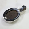 Natural Australian Boulder Opal and Diamond Silver Pendant with Silver Chain