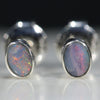 Natural Australian Boulder Opal  Silver Stud Earring