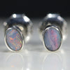 Natural Australian Boulder Opal  Silver Stud Earring