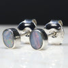 Natural Australian Boulder Opal  Silver Stud Earring
