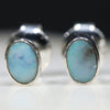 Natural Australian Boulder Opal ( with natural water bubble inside )  Silver Stud Earring