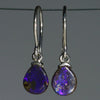 Natural Australian Boulder Opal  Silver Earring
