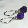 Natural Australian Boulder Opal  Silver Earring