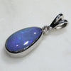 Natural Australian Boulder Opal and Diamond Silver Pendant with Silver Chain