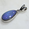 Natural Australian Boulder Opal and Diamond Silver Pendant with Silver Chain