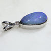 Natural Australian Boulder Opal and Diamond Silver Pendant with Silver Chain