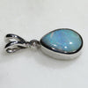 Natural Australian Boulder Opal and Diamond Silver Pendant with Silver Chain