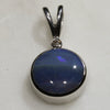 Natural Australian Boulder Opal and Diamond Silver Pendant with Silver Chain