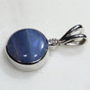 Natural Australian Boulder Opal and Diamond Silver Pendant with Silver Chain
