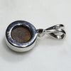 Natural Australian Boulder Opal and Diamond Silver Pendant with Silver Chain