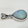 Natural Australian Boulder Opal and Diamond Silver Pendant with Silver Chain