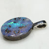 Australian Boulder Opal Silver Loop Pendant with Silver Chain