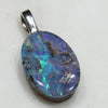 Australian Boulder Opal Silver Loop Pendant with Silver Chain