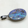 Australian Boulder Opal Silver Loop Pendant with Silver Chain