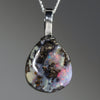 Australian Boulder Opal Silver Loop Pendant with Silver Chain