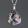 Australian Boulder Opal Silver Loop Pendant with Silver Chain