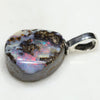 Australian Boulder Opal Silver Loop Pendant with Silver Chain