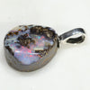 Australian Boulder Opal Silver Loop Pendant with Silver Chain