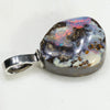 Australian Boulder Opal Silver Loop Pendant with Silver Chain