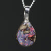 Australian Boulder Opal Silver Loop Pendant with Silver Chain