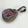 Australian Boulder Opal Silver Loop Pendant with Silver Chain