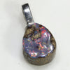 Australian Boulder Opal Silver Loop Pendant with Silver Chain