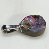 Australian Boulder Opal Silver Loop Pendant with Silver Chain
