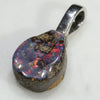 Australian Boulder Opal Silver Loop Pendant with Silver Chain